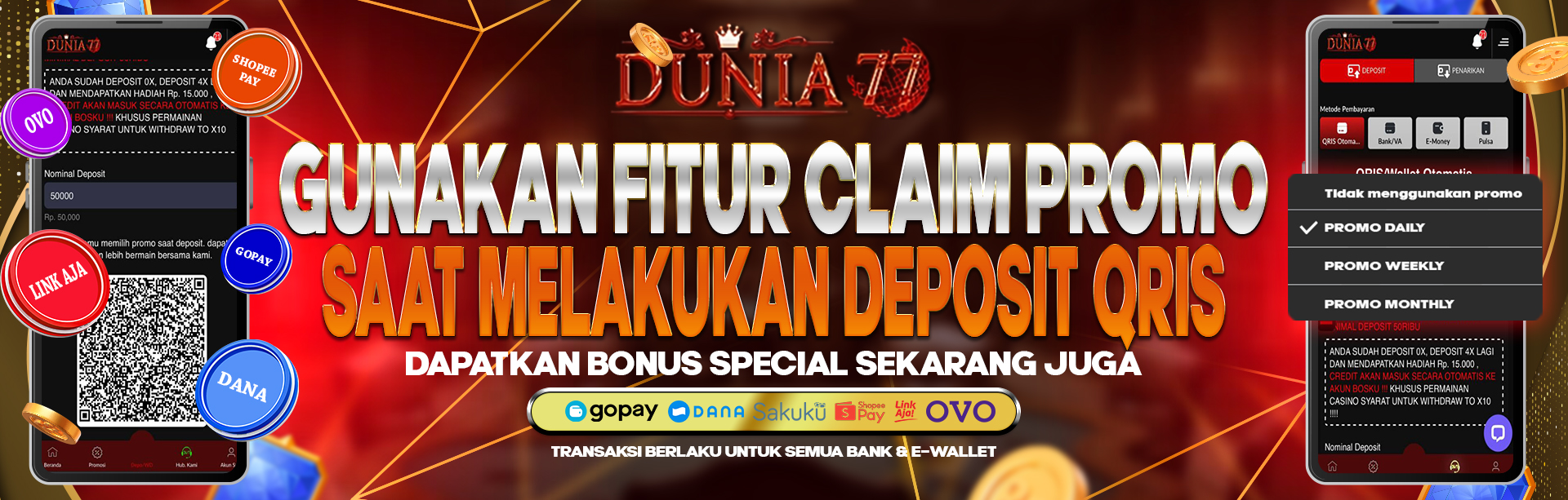 BONUS HARIAN HINGGA BULANAN